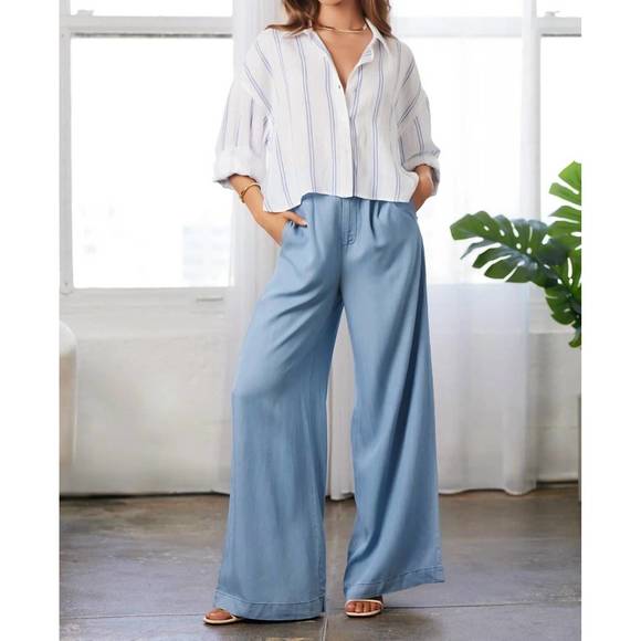 BISHOP + YOUNG Tops - NEW BISHOP + YOUNG summer royale aria stripe blouse in white/blue stripe